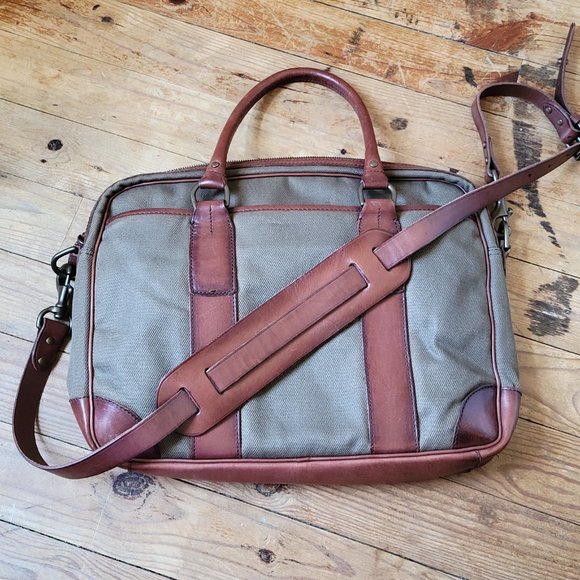 Ralph Lauren Natural Soft Waxed Canvas and Leather Messenger Bag - Picture 3 of 11